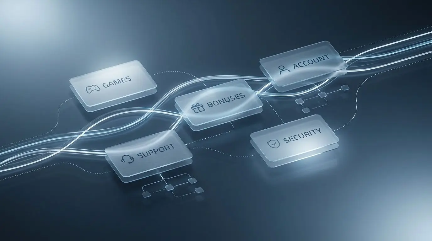 Schéma sekcí webu s přehledem navigace a informačních oblastí
