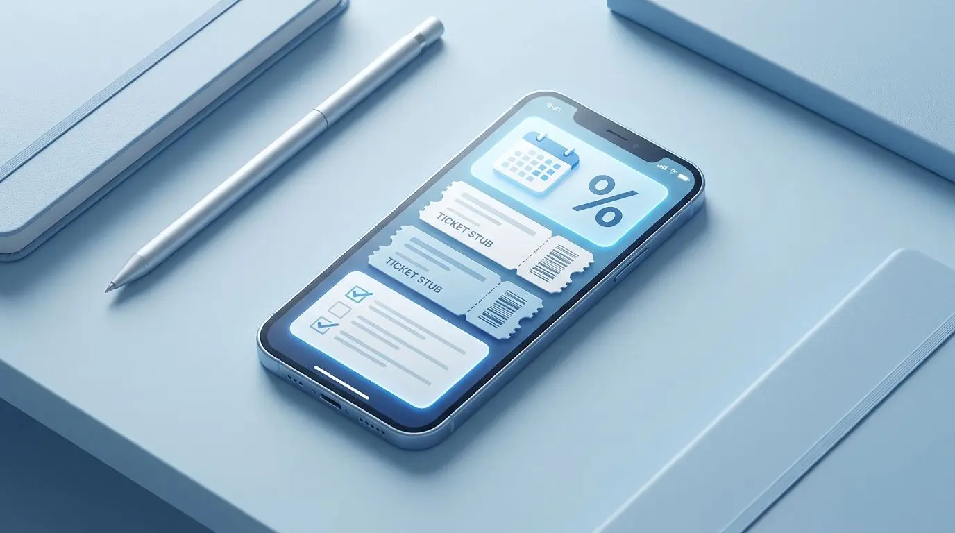 Ikony kalendáře, procent a mobilního přehledu bonusových podmínek