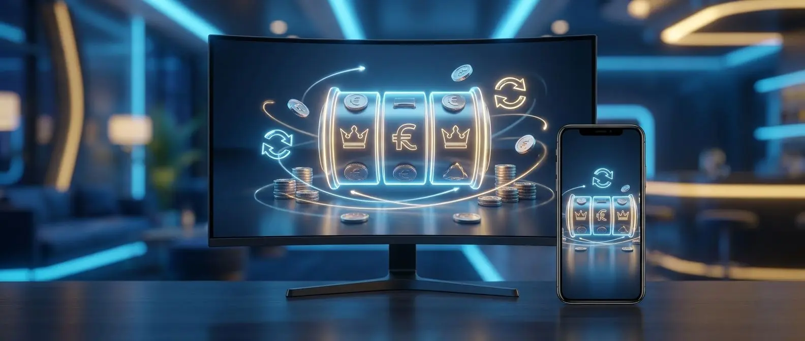 Mobil a desktop s herním rozhraním a motivem nízkých sázek