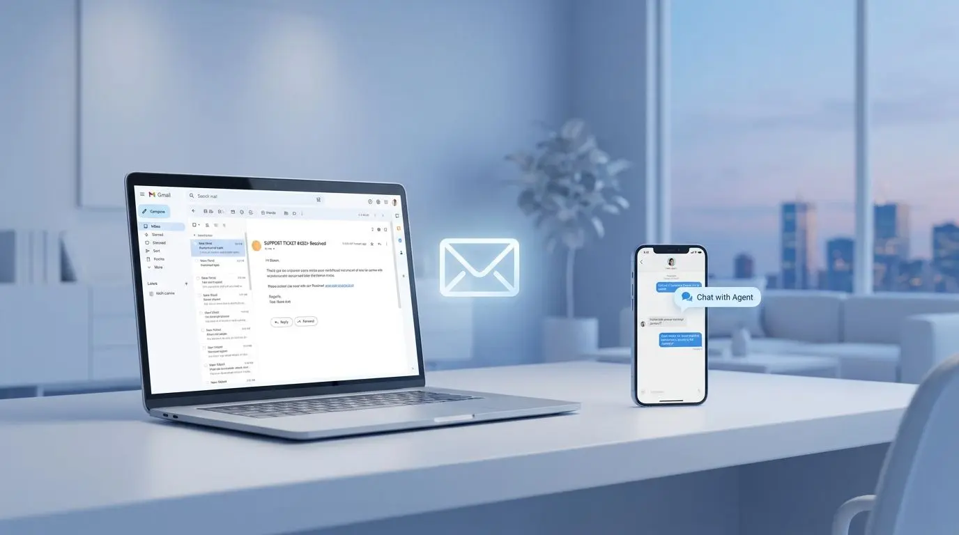 E-mailová podpora BetX App na mobilu a notebooku