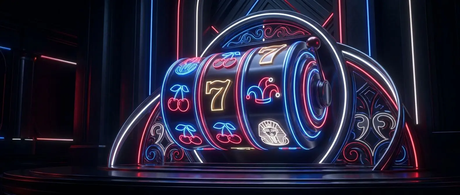 Tmavý banner se symboly slotů a otáčejícími se válci v českém stylu