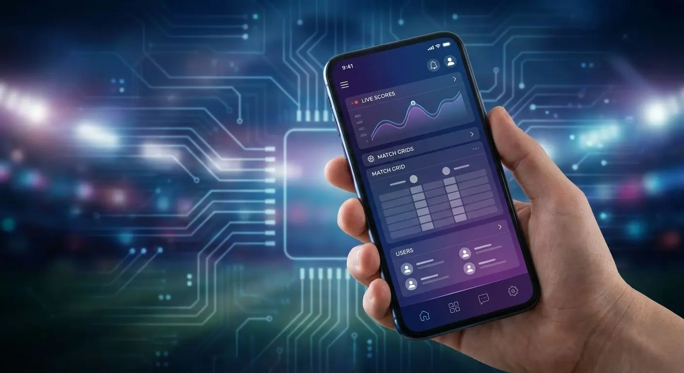 Moderní smartphone s mobilním rozhraním BetX v technologickém stylu