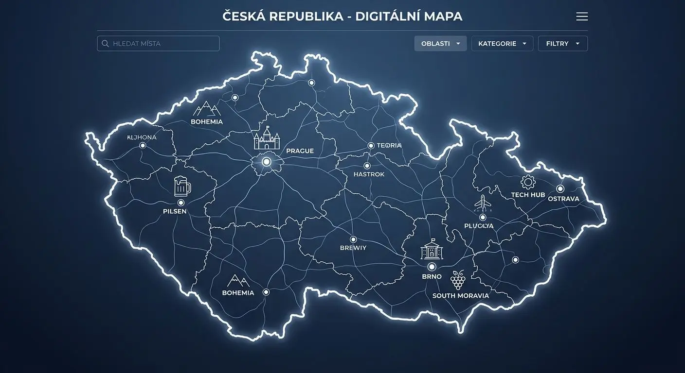 Ilustrační mapa ČR s body BetX terminálů